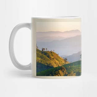 Dawn at tea plantation near Lipton's Seat, Haputale, Sri Lanka Mug